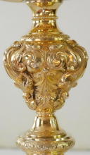 Ornate French antique solid silver gilt Baroque Chapel Set